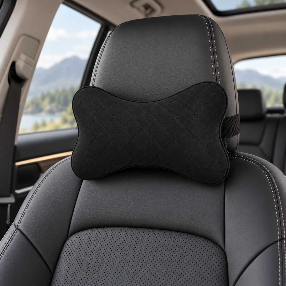 Premium Quilted Memory Foam Car Neck Rest Pillow