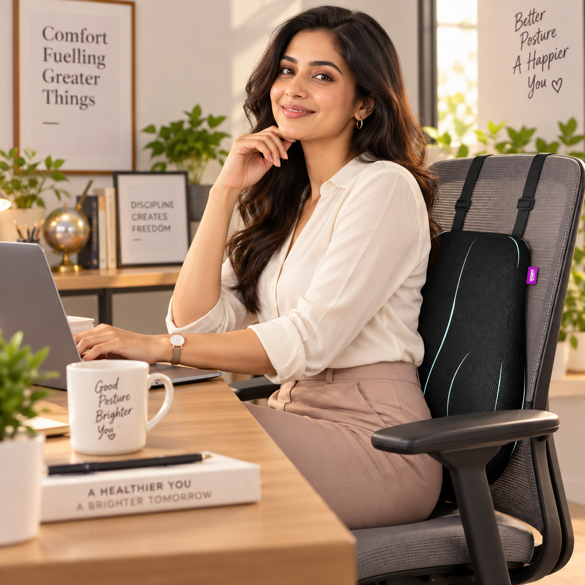 Ergonomic Backrest for Office Chair & Car Seat
