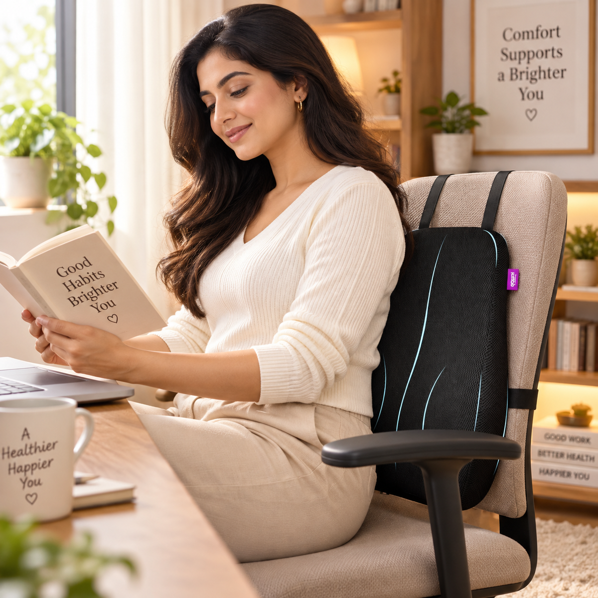 Ergonomic Backrest for Office Chair & Car Seat