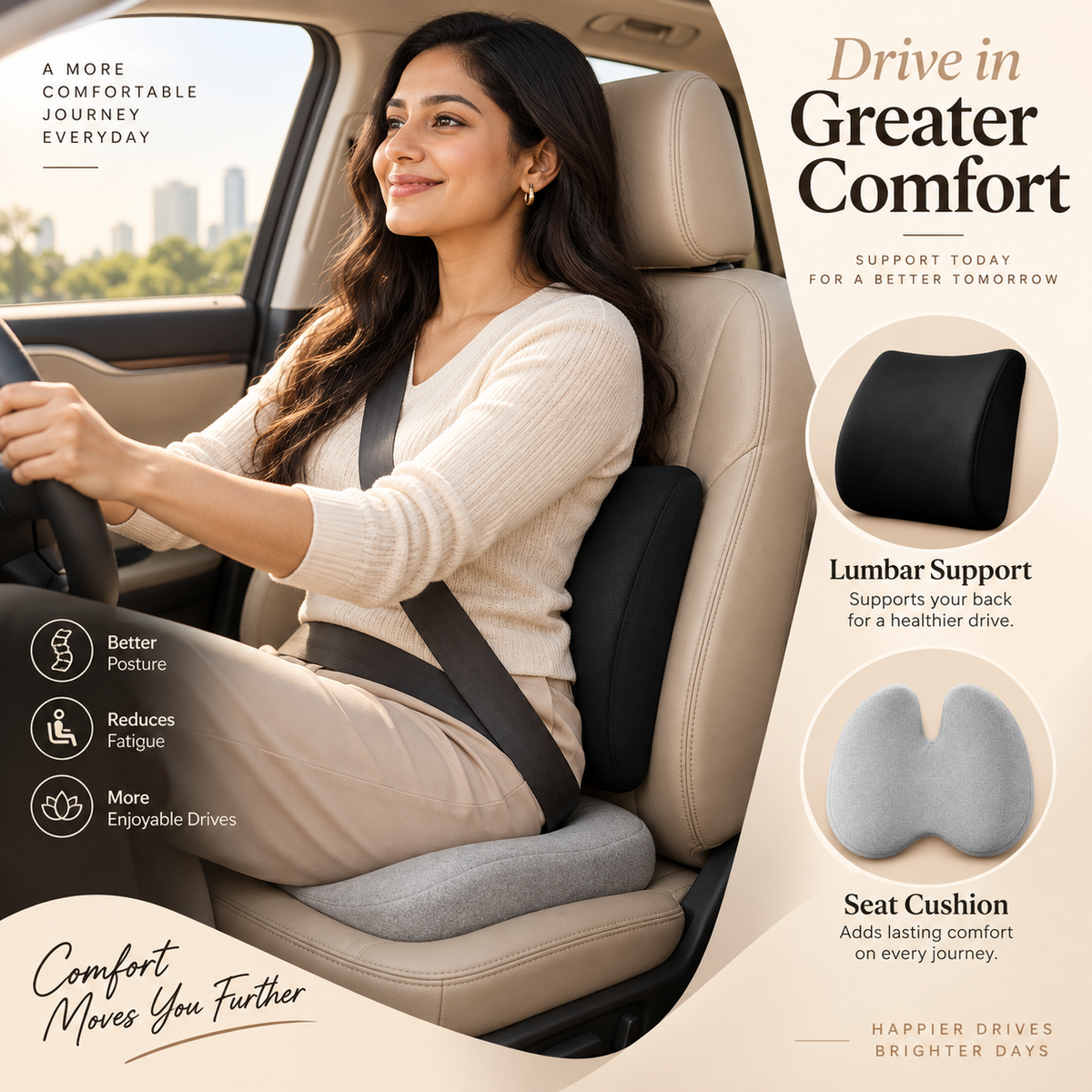 2-Piece Office Comfort  Back Support  Combo