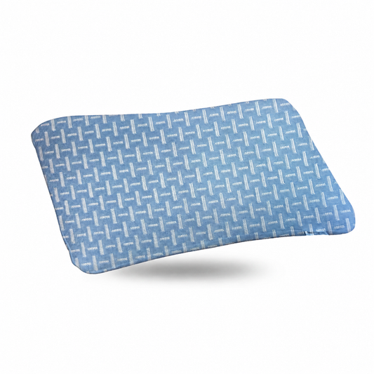 Dual-Sided Curved Memory Foam Support Pillow - Blue (22x15x4 Inches)