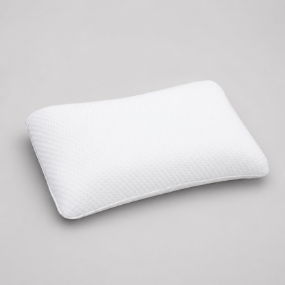 Dual-Sided Curved Memory Foam Support Pillow - white (22×15×4 Inches)