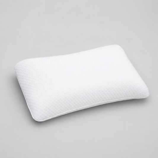 Dual-Sided Curved Memory Foam Support Pillow - white (22×15×4 Inches)