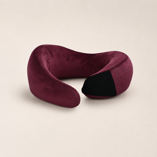 Adjustable Memory Foam Travel Neck Pillow (9.4x10x2 Inches)