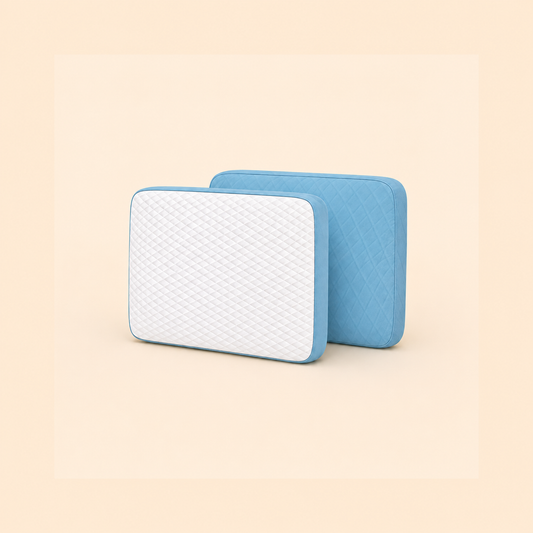 Queen Size Memory Foam Neck Support Pillow – Sky Blue (20x12x3.5 Inches)