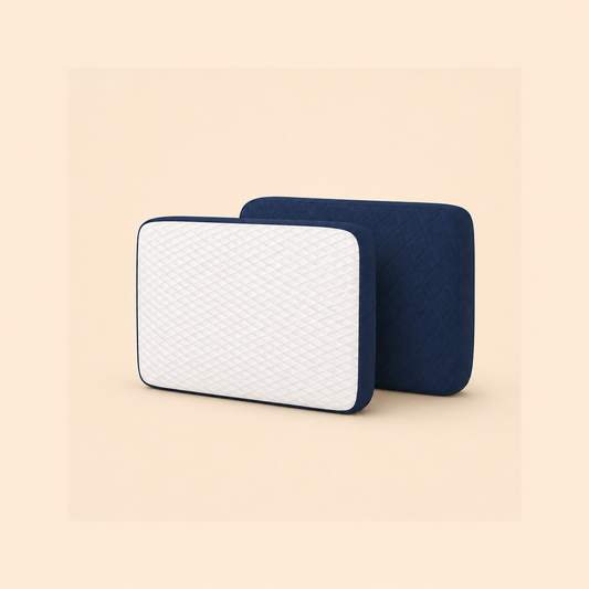 Queen Size Memory Foam Neck Support Pillow – Blue (20x12x3.5 Inches)