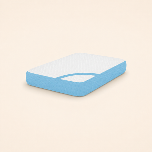 Queen Size Memory Foam Cervical Pillow with Belt – Sky Blue (20x12x3.5 Inches)