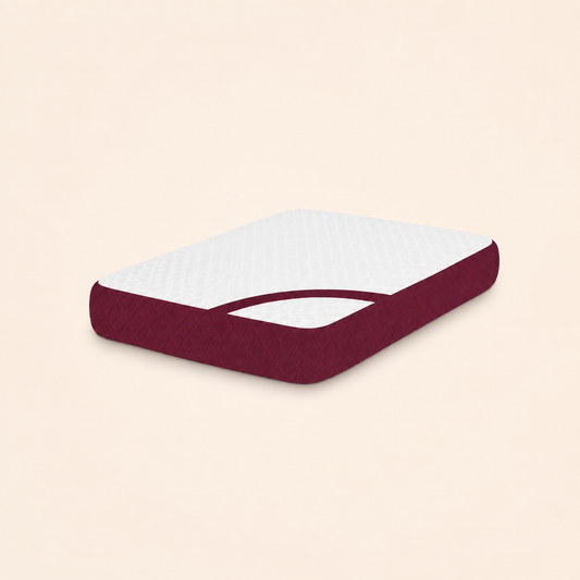 Queen Size Memory Foam Cervical Pillow with Belt – Wine (20x12x3.5 Inches)
