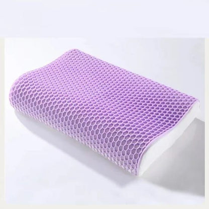 Purple Honeycomb Gel Grid Ergonomic Pillow for Neck Support (19×12×4 Inches)