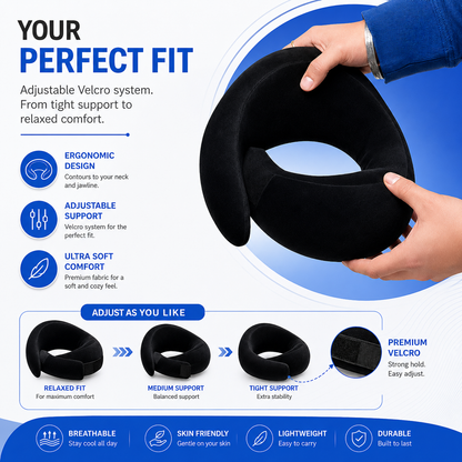Adjustable Memory Foam Travel Neck Pillow