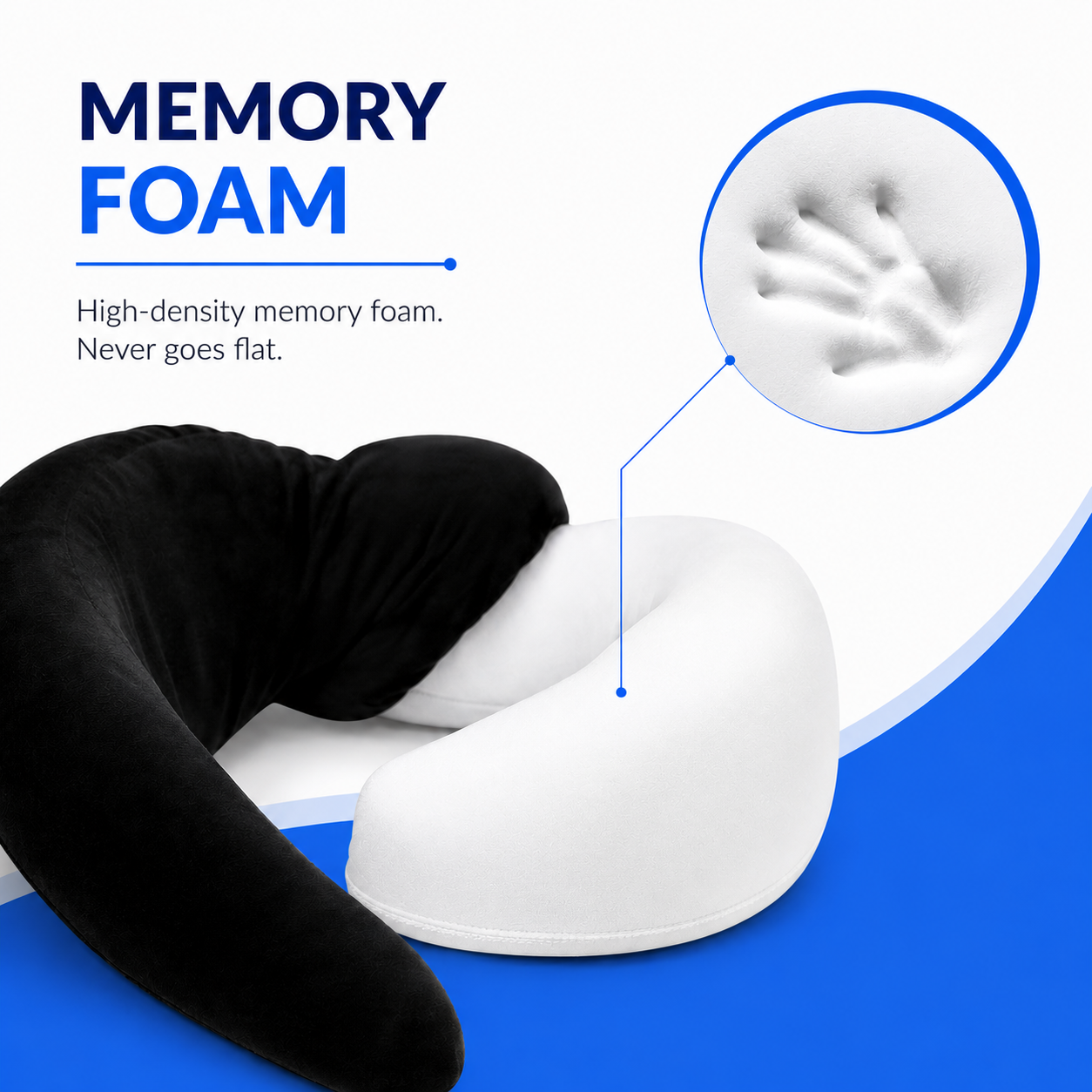 Adjustable Memory Foam Travel Neck Pillow