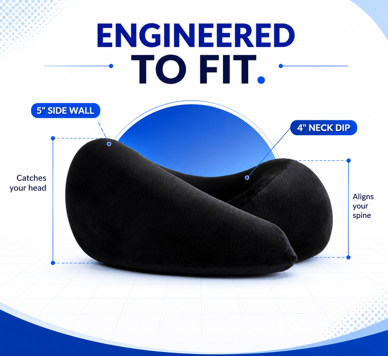 Adjustable Memory Foam Travel Neck Pillow