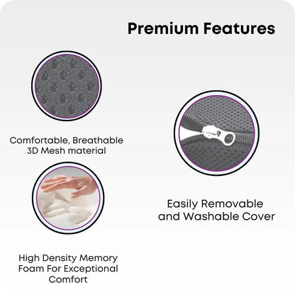 Ergonomic Memory Foam Coccyx Seat Support Cushion