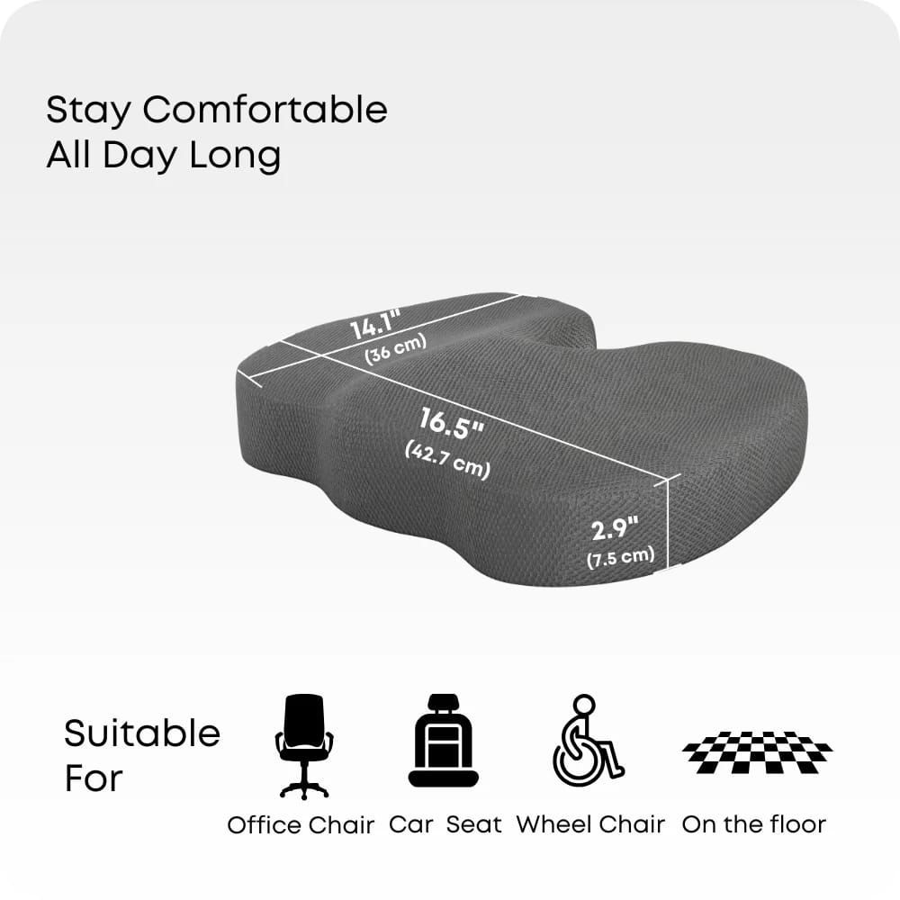 Ergonomic Memory Foam Coccyx Seat Support Cushion