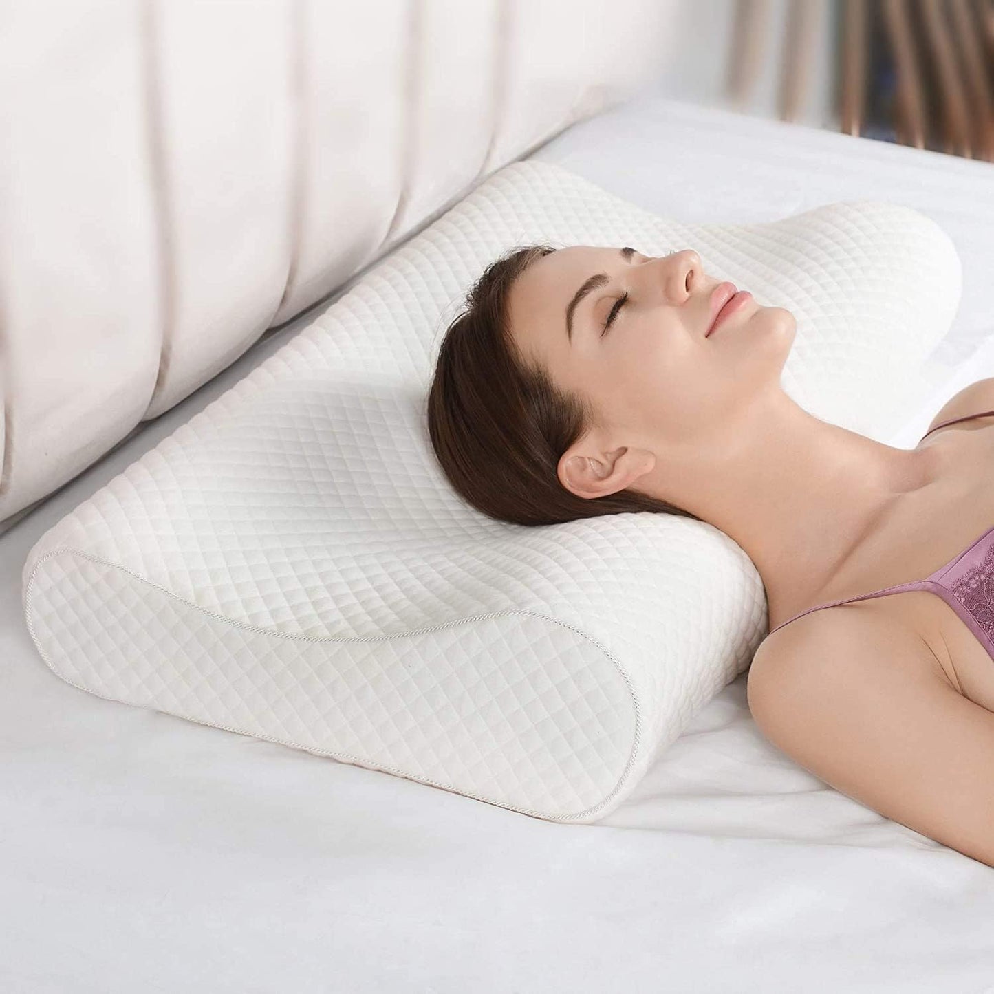Ultra-Comfort Contour Memory Foam Cervical Pillow for Adult Neck Support