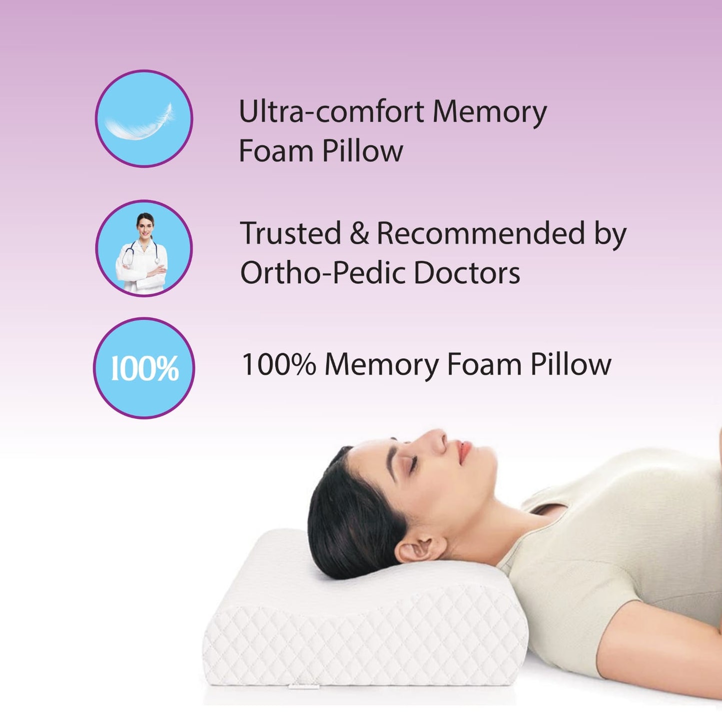 Orthopedic Memory Foam Cervical Pillow for Neck & Shoulder Support