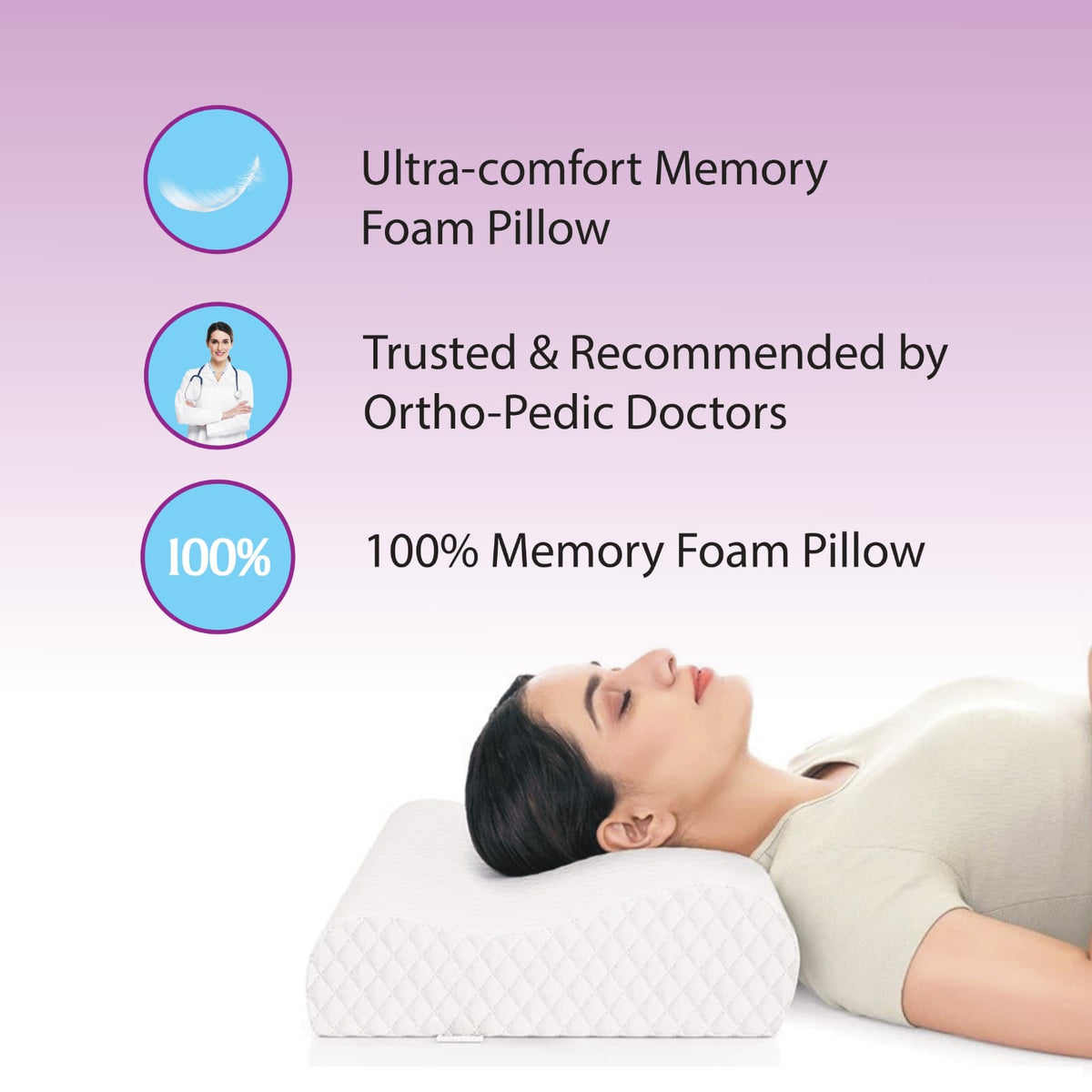 Contour Memory Foam Neck Support Pillow - Black (24x14x4 Inches)