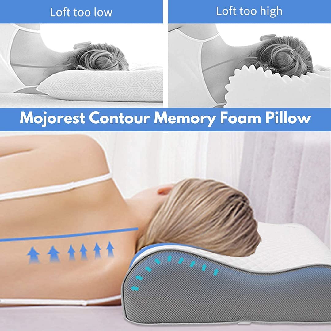 Ergonomic Contour Memory Foam Cervical Pillow for Adult Neck Support