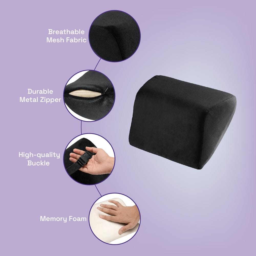 Memory Foam Car Neck Support Pillow | Ergonomic Headrest Cushion for Travel & Driving (11×9×5 Inches)