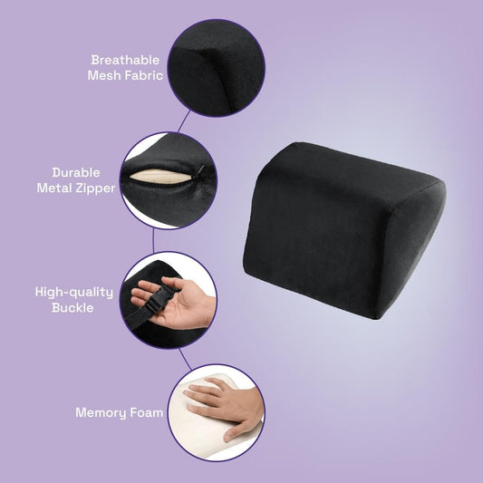 Memory Foam Car Neck Support Pillow | Ergonomic Headrest Cushion for Travel & Driving (11×9×5 Inches)