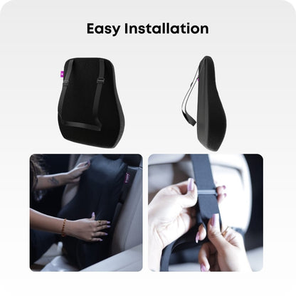 Memory Foam Lumbar Support Cushion for Office Chair & Car Seat | Lower Back Pain Relief Pillow