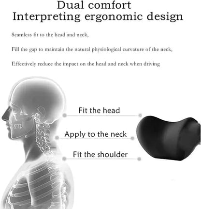 Ergonomic Memory Foam Car Neck Pillow | Headrest Support Cushion for Neck Pain Relief (12×8×5 Inches)