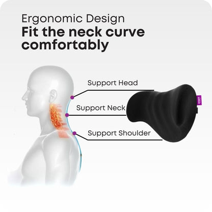 Ergonomic Memory Foam Car Neck Pillow | Headrest Support Cushion for Neck Pain Relief (12×8×5 Inches)