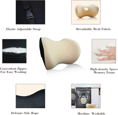 Ergonomic Memory Foam Car Neck Pillow | Headrest Support Cushion for Neck Pain Relief (12×8×5 Inches)