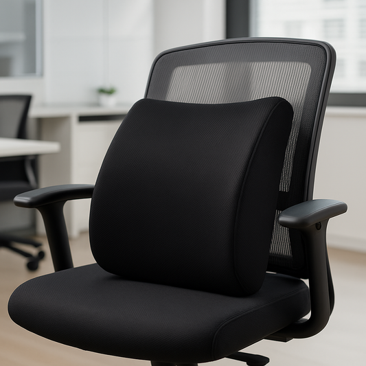 Ergonomic Memory Foam Lumbar Support Pillow | Back Cushion for Office Chair, Car & Home