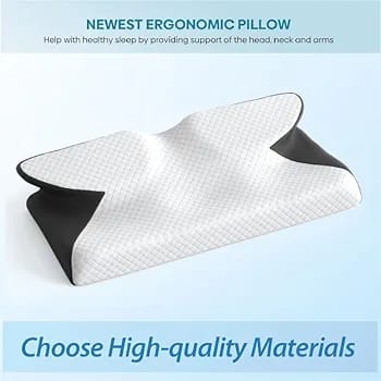 Ergonomic Cervical Memory Foam Pillow for Neck Pain Relief | Orthopedic Contour Sleeping Pillow (25×15×6 Inches)