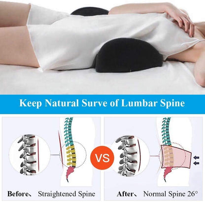 Lumbar Support Pillow for Sleeping | Memory Foam Lower Back Cushion for Spinal Alignment & Pain Relief