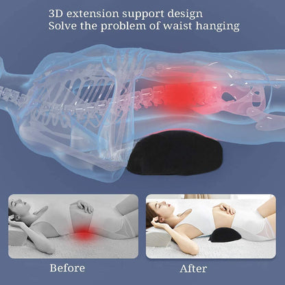 Lumbar Support Pillow for Sleeping | Memory Foam Lower Back Cushion for Spinal Alignment & Pain Relief