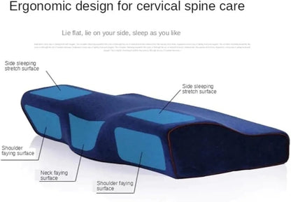 Ergonomic Neck Curve Memory Foam Support Pillow (19.5×12×4.5 Inches)