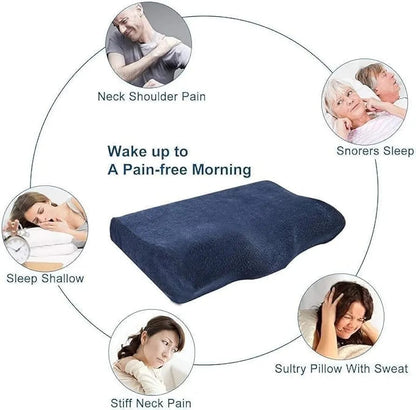Ergonomic Neck Curve Memory Foam Support Pillow (19.5×12×4.5 Inches)