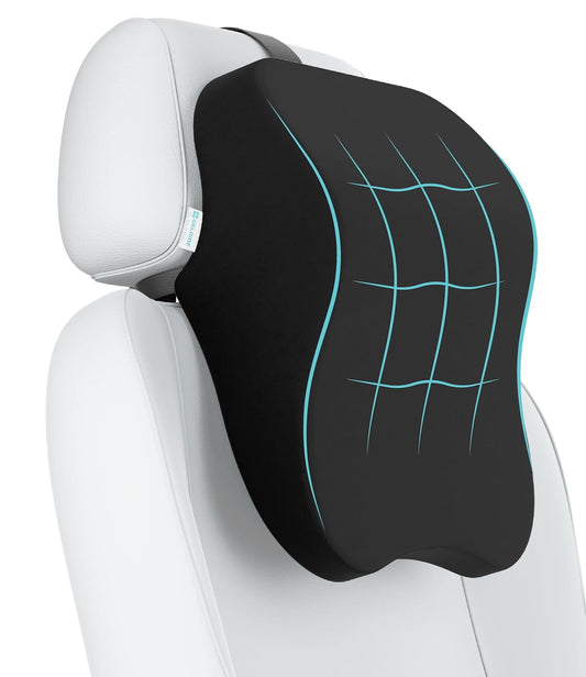Ergonomic Memory Foam Backrest Cushion for Car Seat | Lumbar Support Pillow for Back Pain Relief