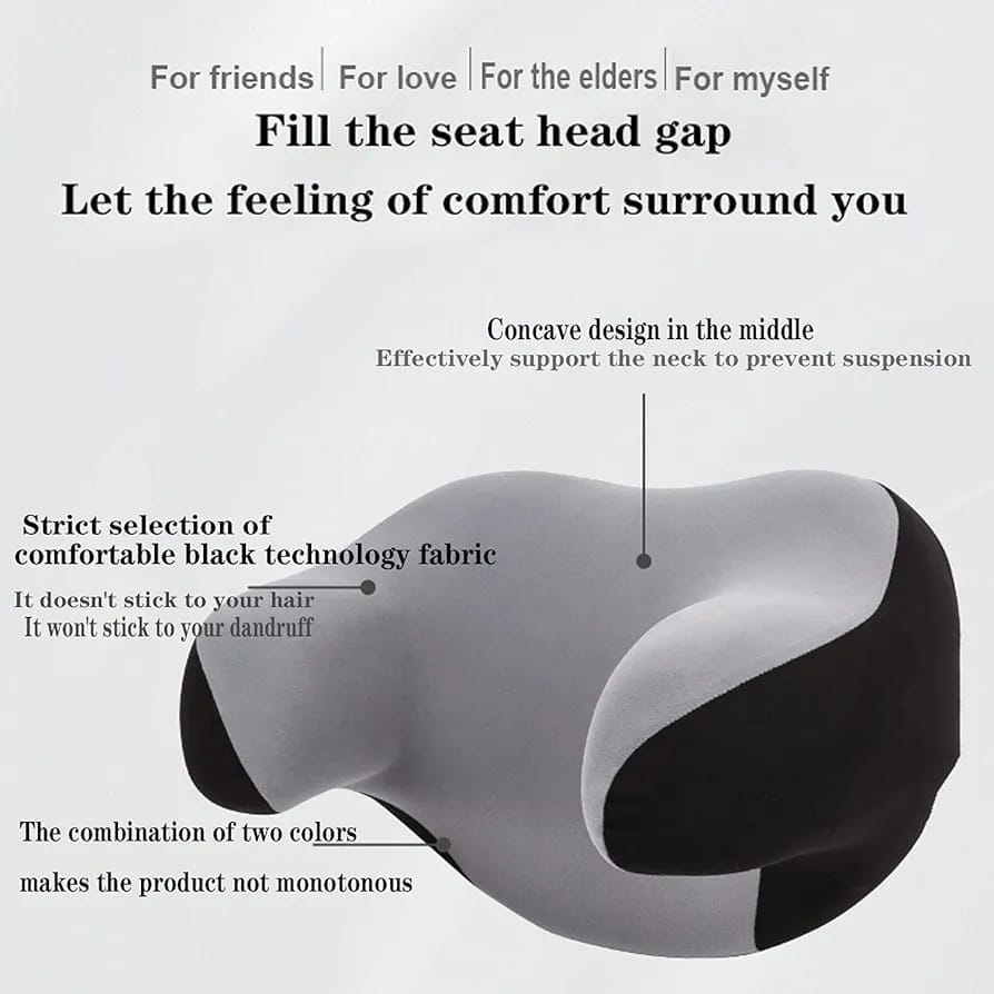 Car Headrest Neck Support Pillow for Driving & Travel (11x8x7 Inches)