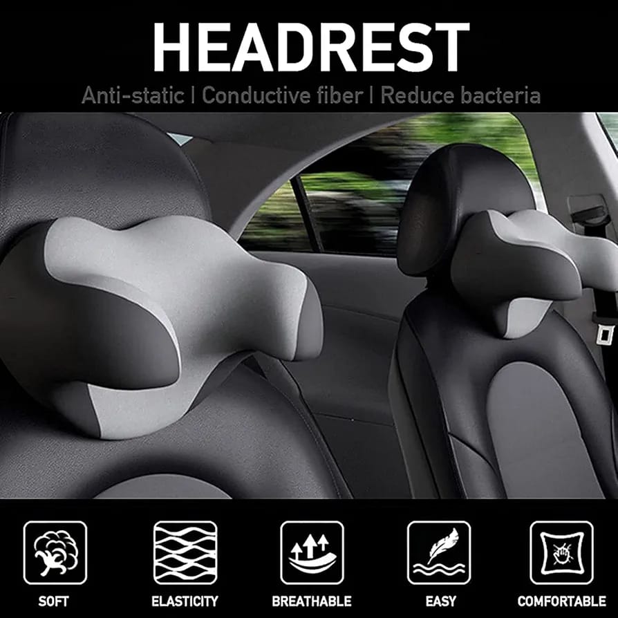 Car Headrest Neck Support Pillow for Driving & Travel (11x8x7 Inches)