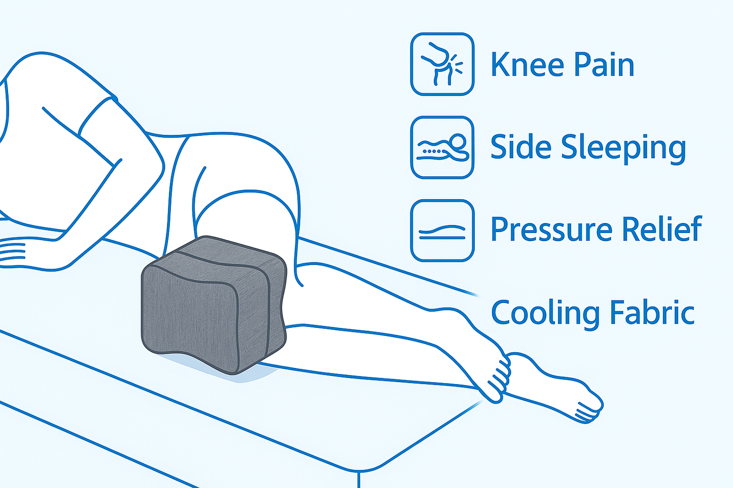 Ergonomic Memory Foam Knee Support Pillow