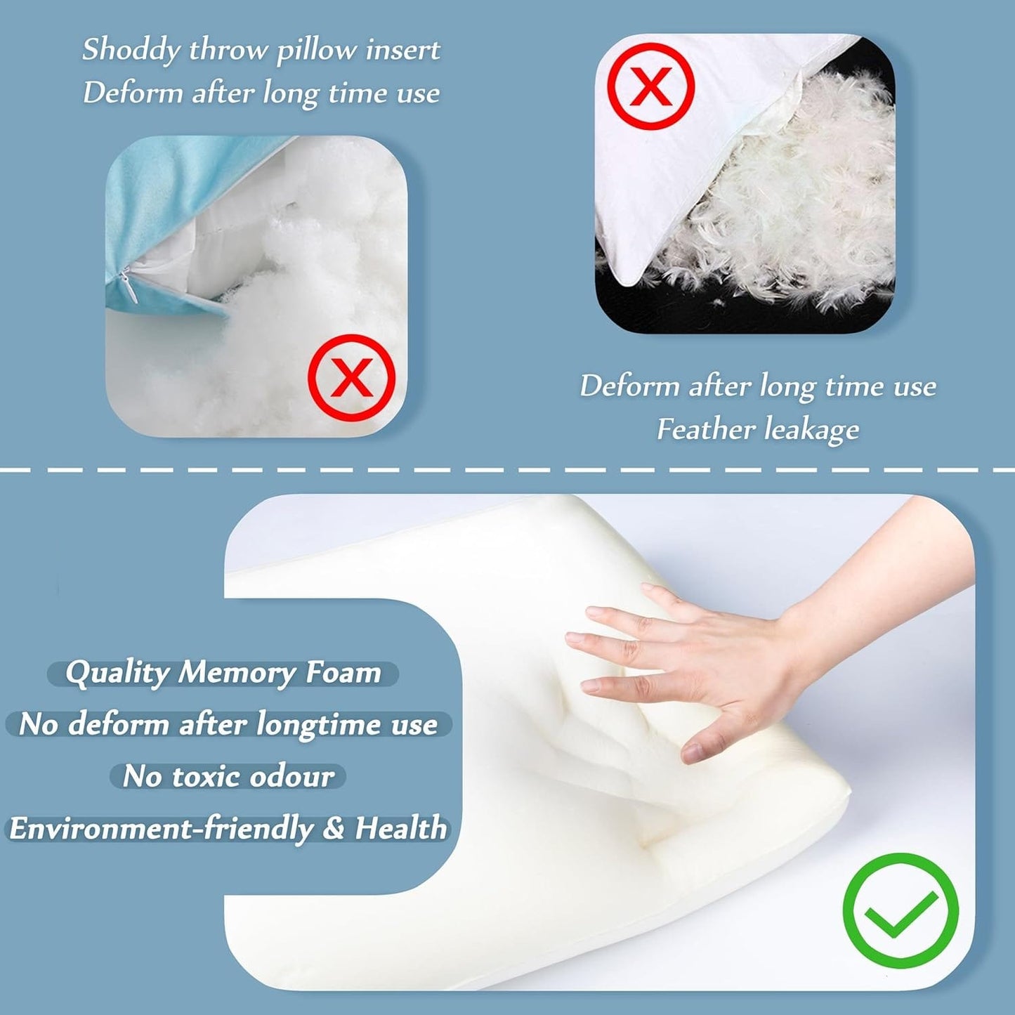 Square Memory Foam Decorative Sofa Cushion