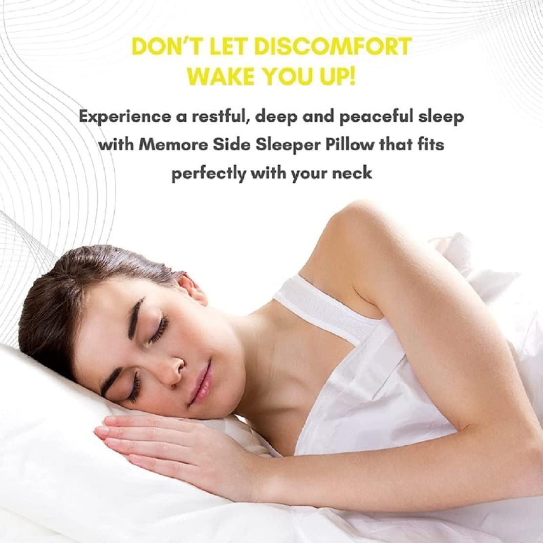 Dual-Sided Curved Memory Foam Support Pillow - white (22×15×4 Inches)