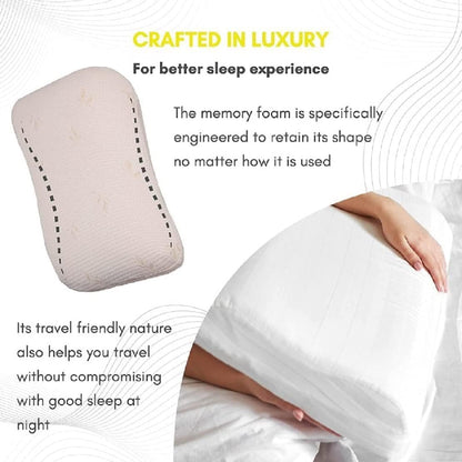 Dual-Sided Curved Memory Foam Support Pillow - white (22×15×4 Inches)