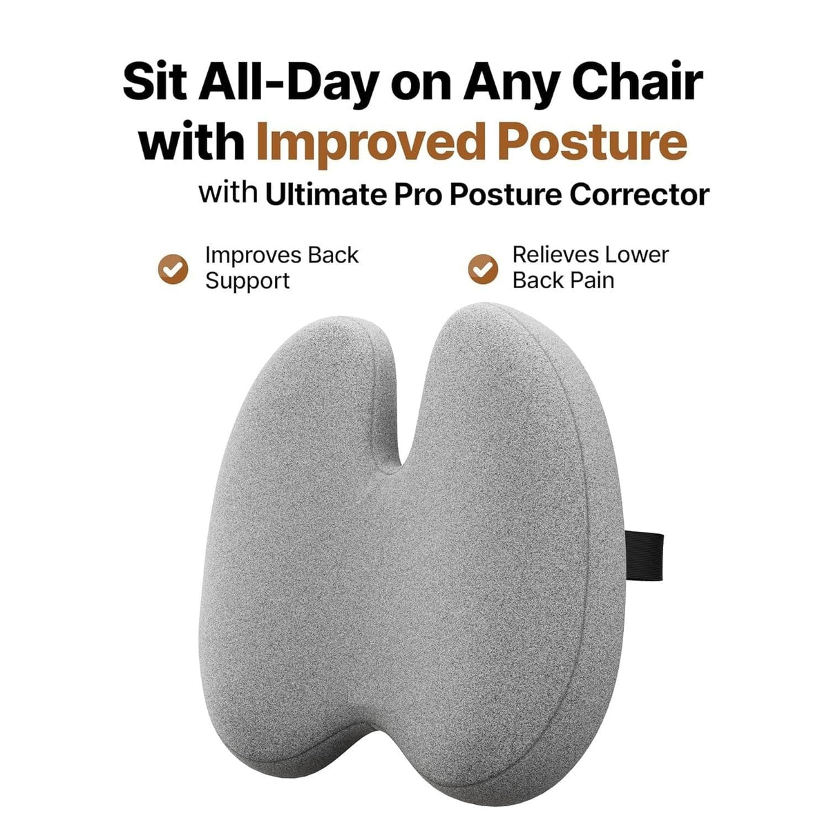 Ergonomic Memory Foam Chair Back Support Cushion (17×16×3.5 Inches)