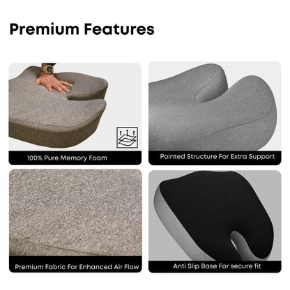 Pro Coccyx Memory Foam Ergonomic Seat Cushion