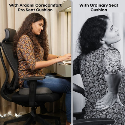 Ergonomic Memory Foam Chair Back Support Cushion (17×16×3.5 Inches)