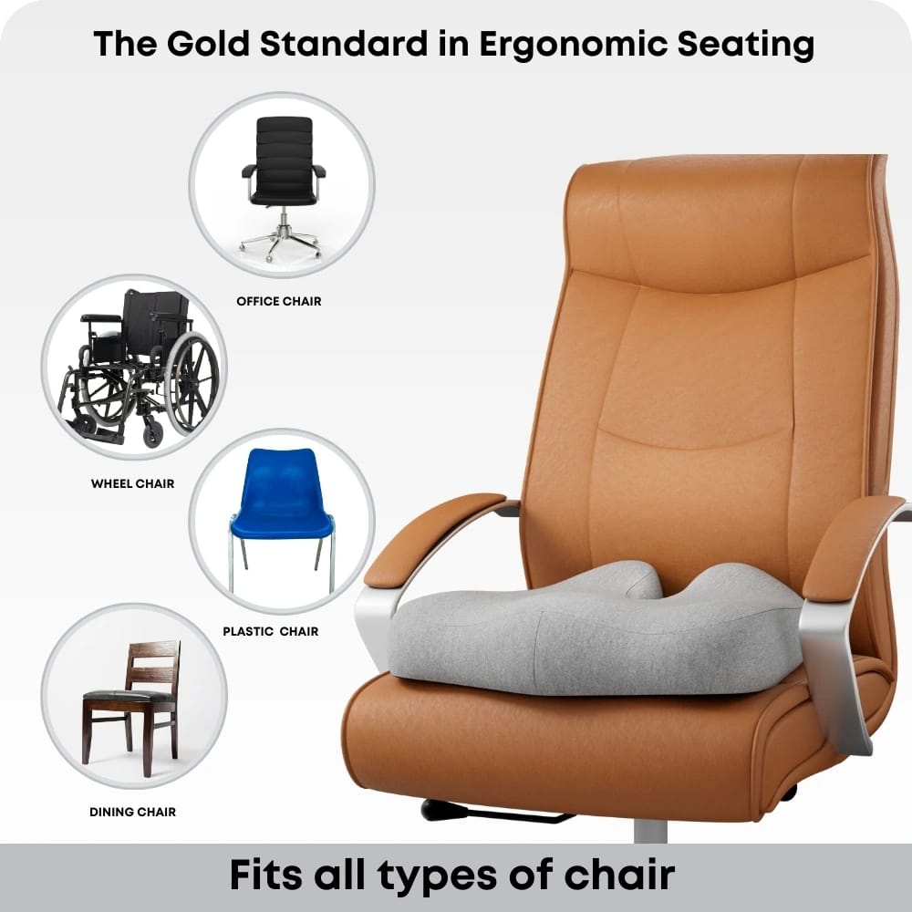 Pro Coccyx Memory Foam Ergonomic Seat Cushion