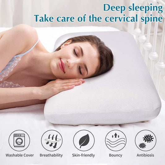 King Size Memory Foam Neck Support Pillow (24×16×5 Inches)