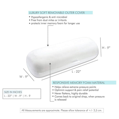 Comfort Bolster Pillow for Sofa, Bed and Couch (23×9.5×9.5 Inches)