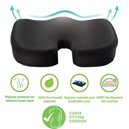 Ergonomic Memory Foam Coccyx Seat Support Cushion