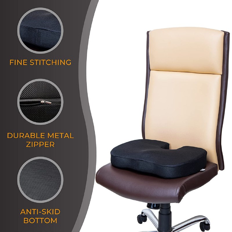 Ergonomic Memory Foam Coccyx Seat Support Cushion