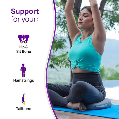 Orthopedic Memory Foam Seat Cushion for Tailbone & Sciatica Relief | Ergonomic Coccyx Cushion (18×14×3 Inches)